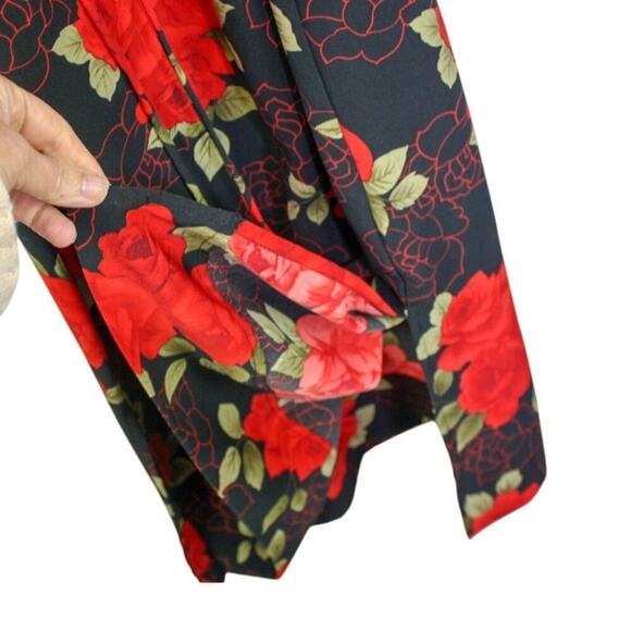 Vintage R&K Original Shift Midi Dress Roses Sleeveless 90s Whimsygoth - Picture 4 of 4